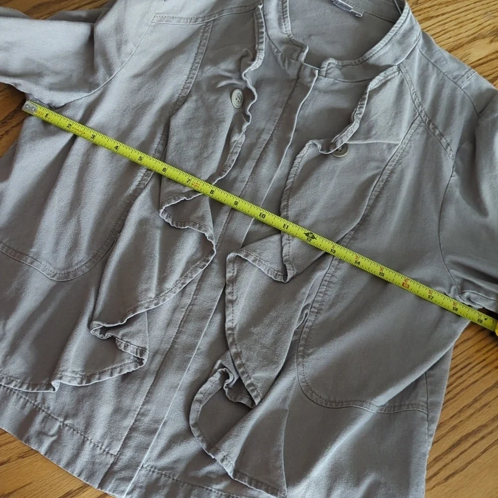 Loft Lightweight Tan Zip Ruffle Moto Jacket Size Women's L